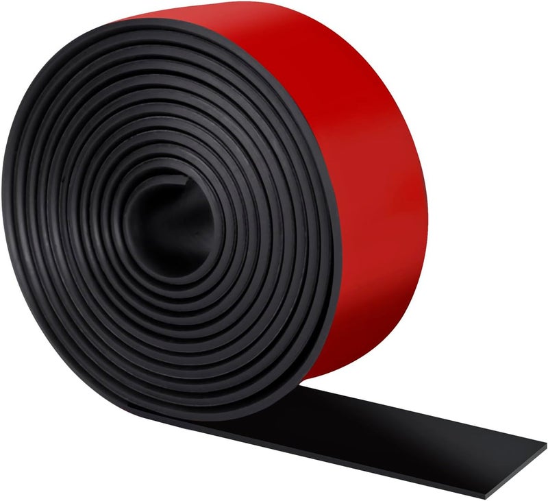 Heonay Self Adhesive Rubber Strips, Solid Neoprene Rubber Sheets Rolls Strips with Adhesive Backing, Self Stick Rubber Gasket Pads for DIY, Crafts, Seals, 2" Wide x 1/8" Thick x 120" Long - Image 1